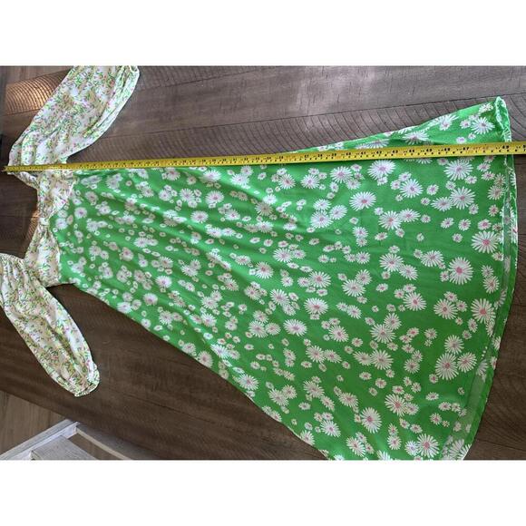 RIXO x Target Green Daisy Floral Puff Sleeve Midi Swing Dress Women’s size 4 - Picture 10 of 15